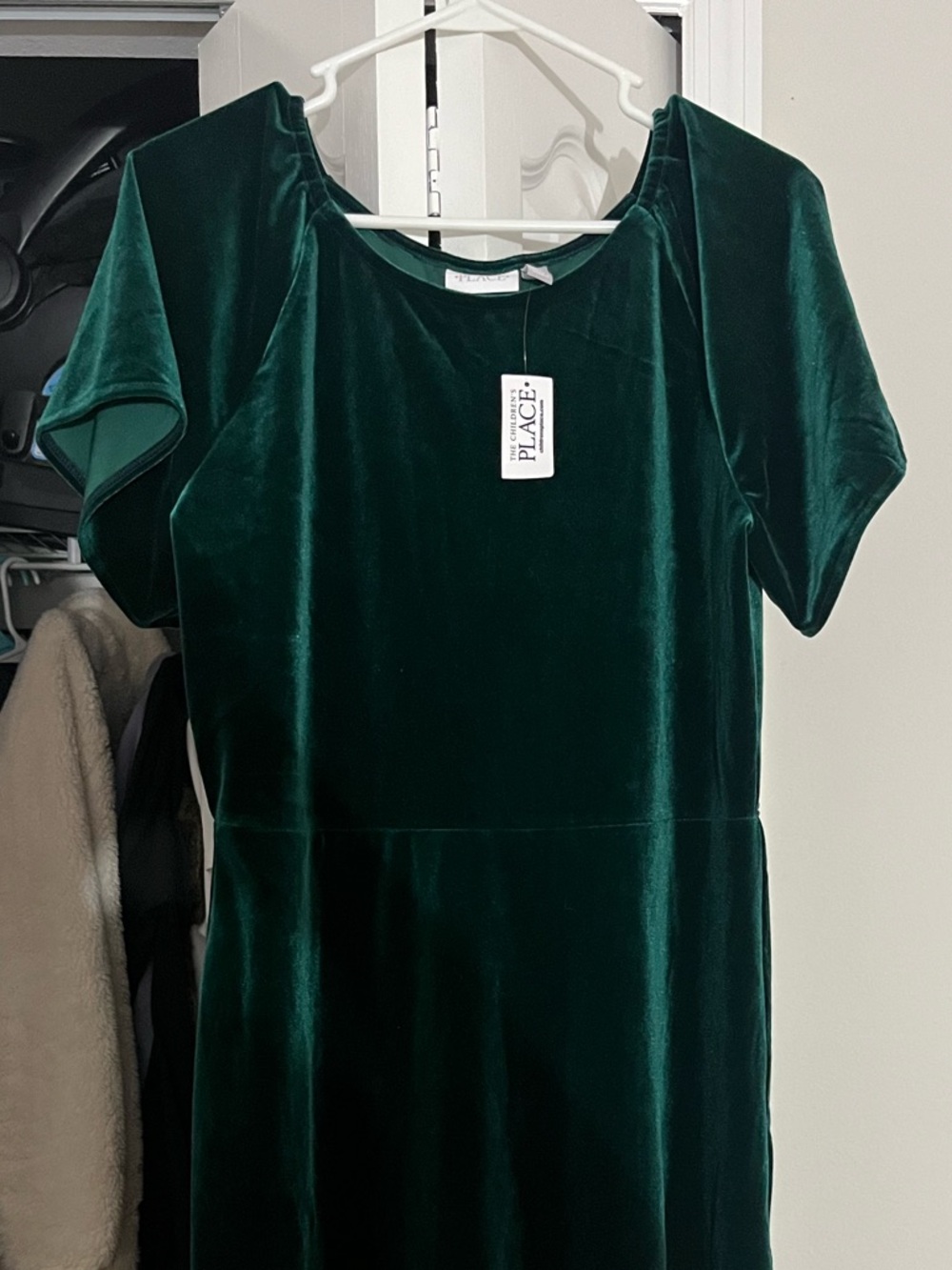 Emerald Green Velvet Midi Dress